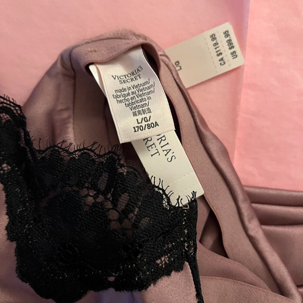 Victoria's Secret Satin Lace-Trim Cropped Top & Slip Skirt Set NWT, L - Picture 5 of 5